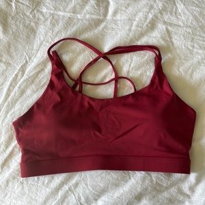 Size Large, red sports bra